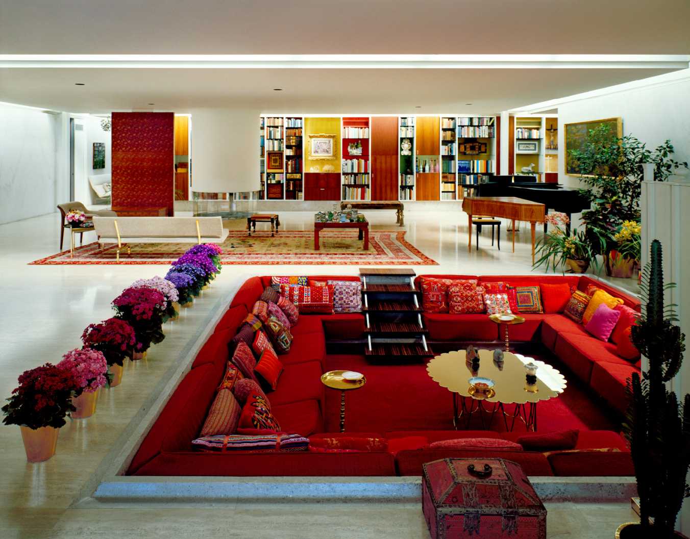 Interior design in Miller House, Columbus, Indiana, USA