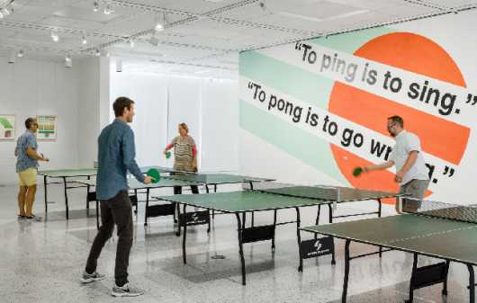 Photo of Barbara Stauffacher Solomon. Breaking all the Rules. exhibition.