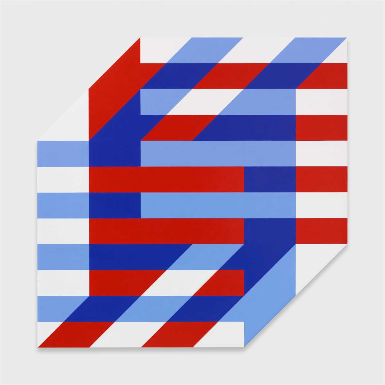 Jim Isermann, Untitled (8, 2, 4, in), 2017, acrylic on canvas over aluminum, 48 x 48 x 2 in., Collection of the Artist.