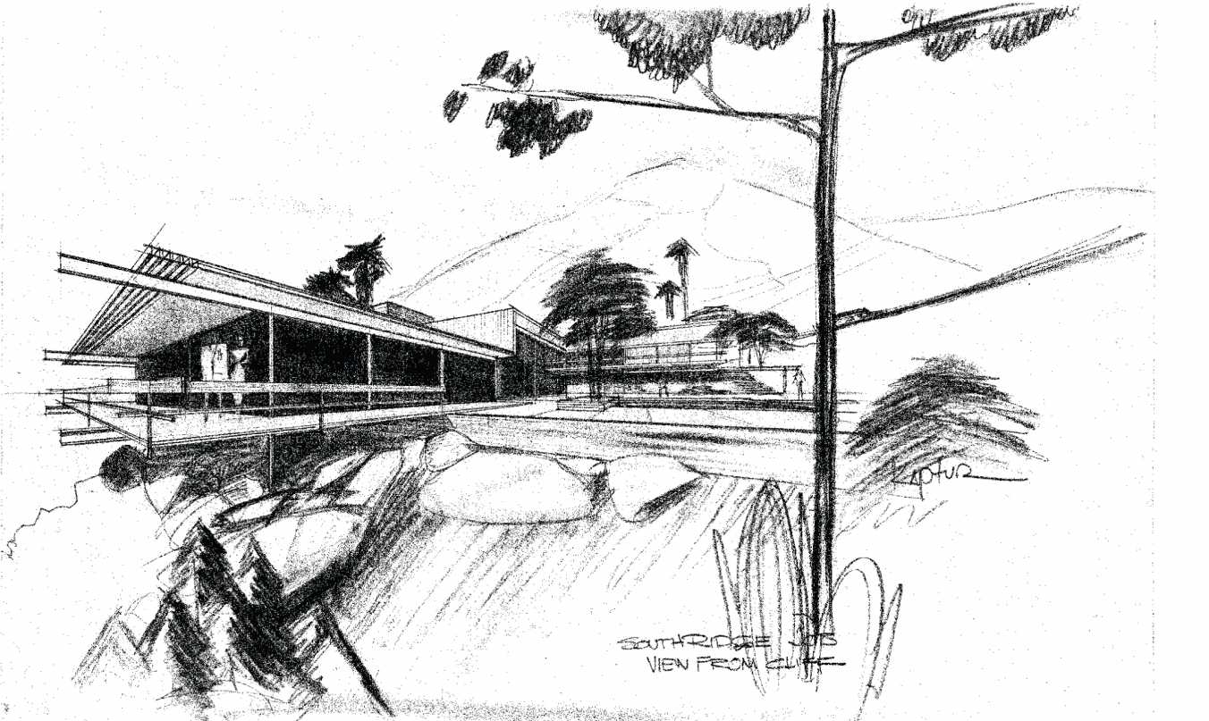 Thomas Griffing Residence (later Steve McQueen) drawing by Hugh Kaptur