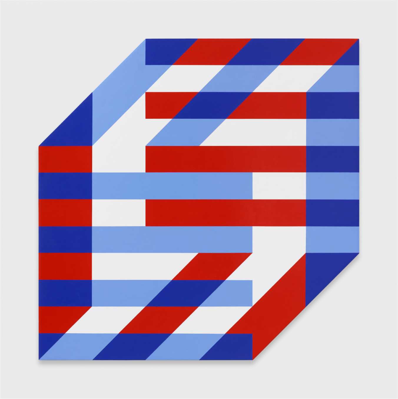 Jim Isermann, Untitled (8, 2, 4, out), 2017, acrylic on canvas over aluminum, 48 x 48 x 2 in., Collection of the Artist.