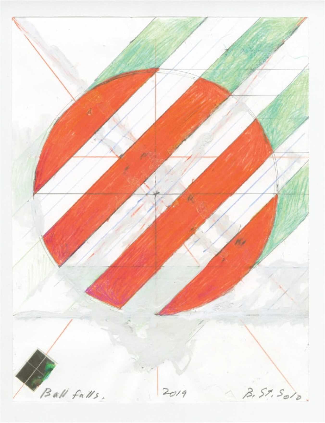 Colored pencil, correction fluid, graphite, and collage on paper