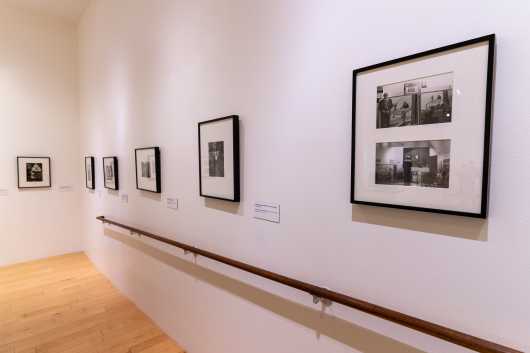 Photo of David Hockney at Work and Play: Photographs by Michael Childers exhibition.
